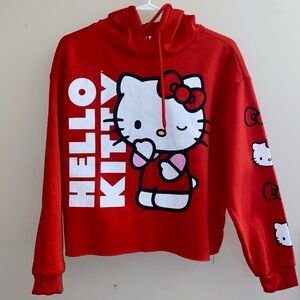 Red cropped hello kitty sweater